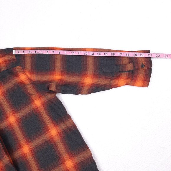 Old Navy Boyfriend Shirt plaid flannel top Swiftie Evermore alternative orange - Picture 6 of 9